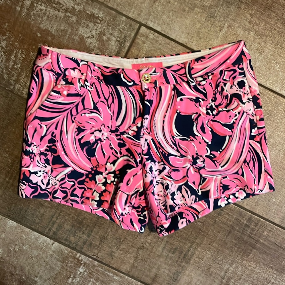Lilly Pulitzer Size 6 Flirty Fins Callahan KNIT SHORTS Flat 5" Low Tide